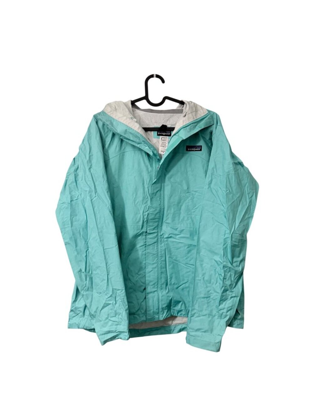 Patagonia H2NO Teal Torrentshell Hooded Rain Jacket Full Zip Womens Size Medium